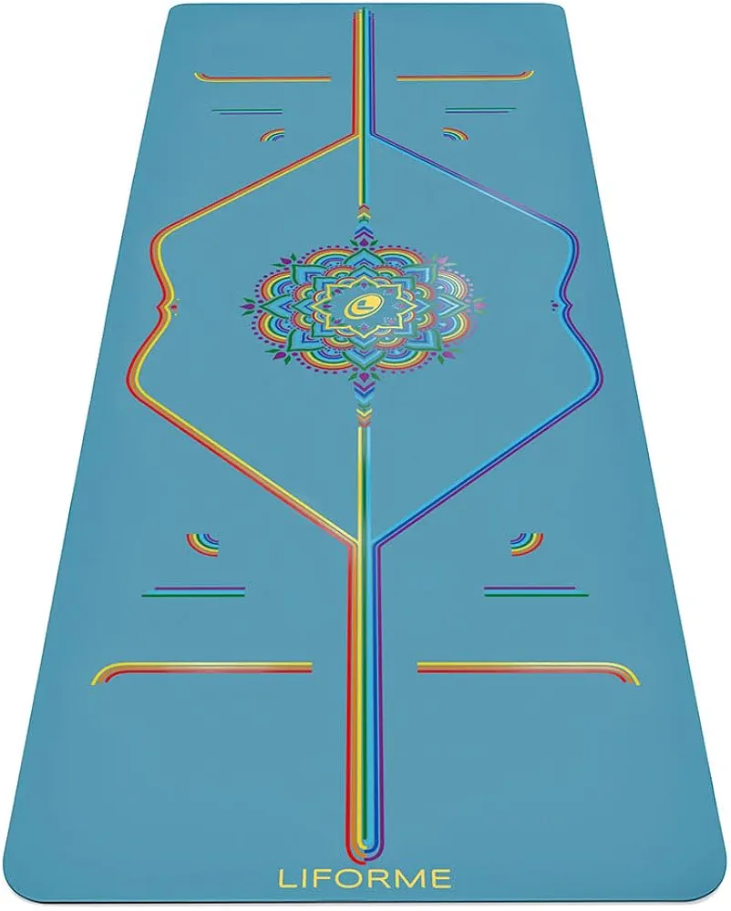 Liforme Travel Yoga Mat - The World's Most Environmentally Friendly, Non-Slip Yoga Mat with Original Unique Alignment Marking System - Biodegradable Mat Made of Natural Rubber
